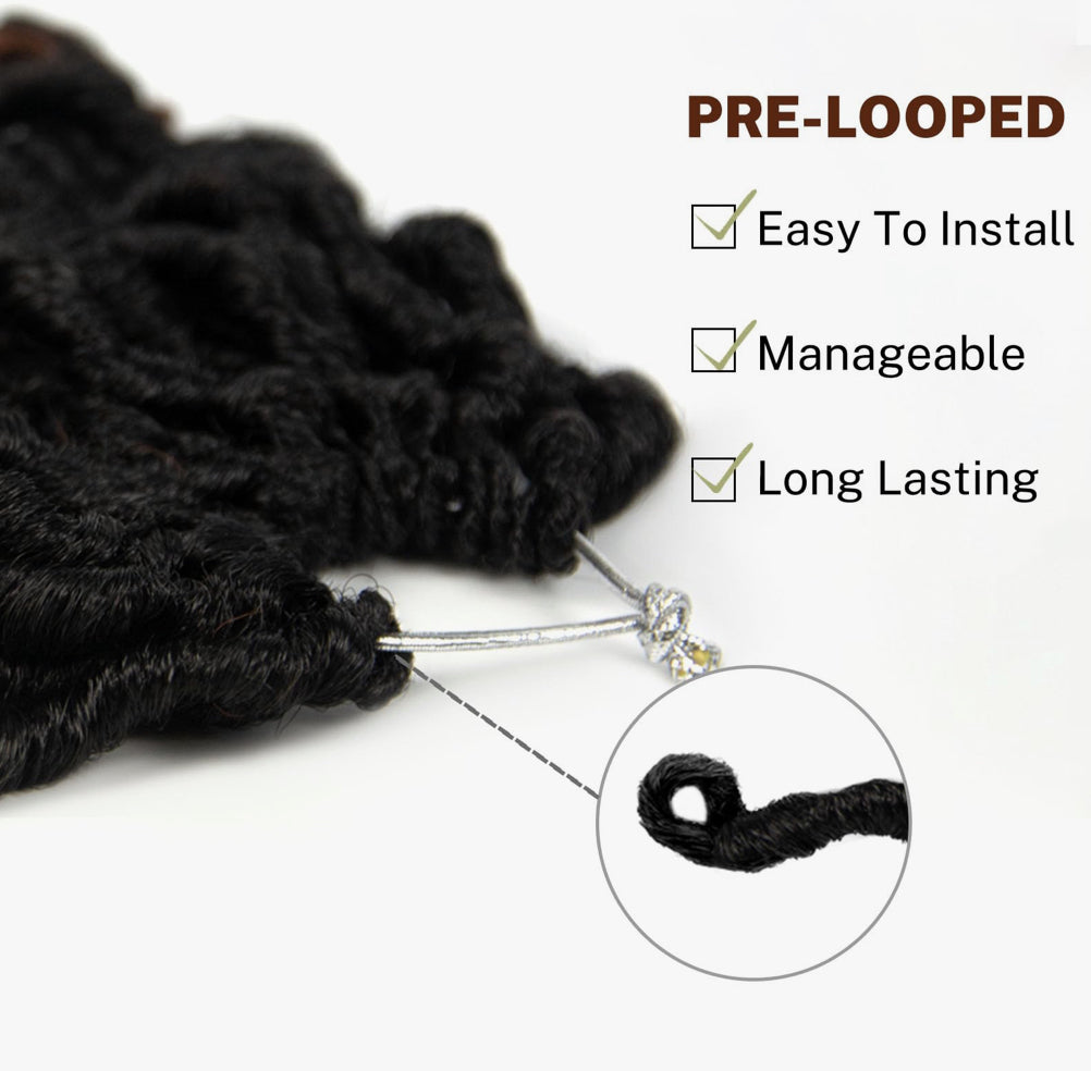 Cocktail Ombre Curly Faux Locs Crochet Hair Extensions