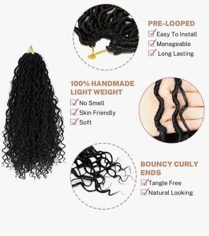 Cocktail Ombre Curly Faux Locs Crochet Hair Extensions