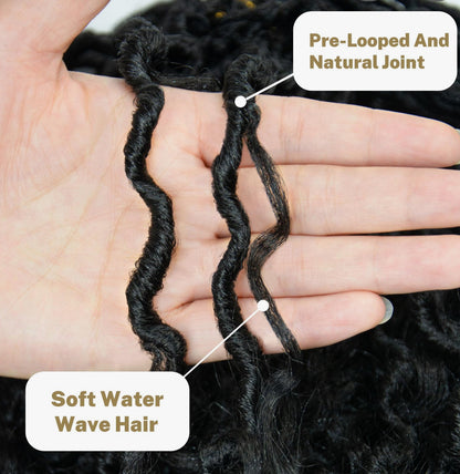 Cocktail Ombre Curly Faux Locs Crochet Hair Extensions