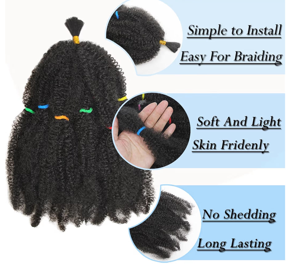 Nobles Gold Afro Kinky Marley Hair – Synthetic Crochet Wig & Braiding Hair