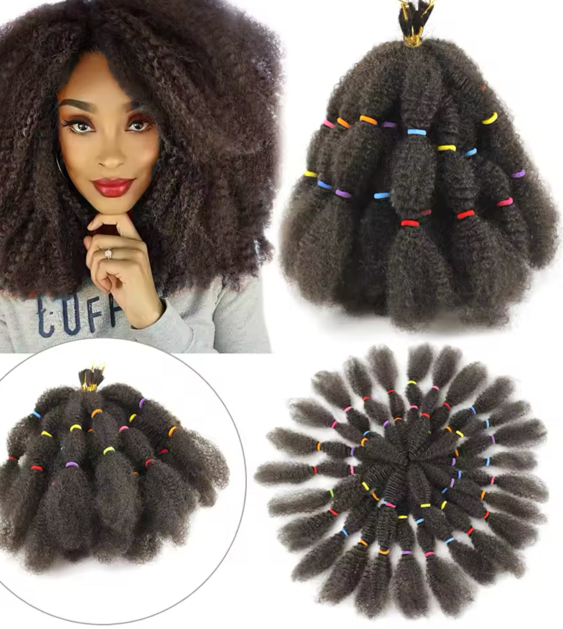 Nobles Gold Afro Kinky Marley Hair – Synthetic Crochet Wig & Braiding Hair