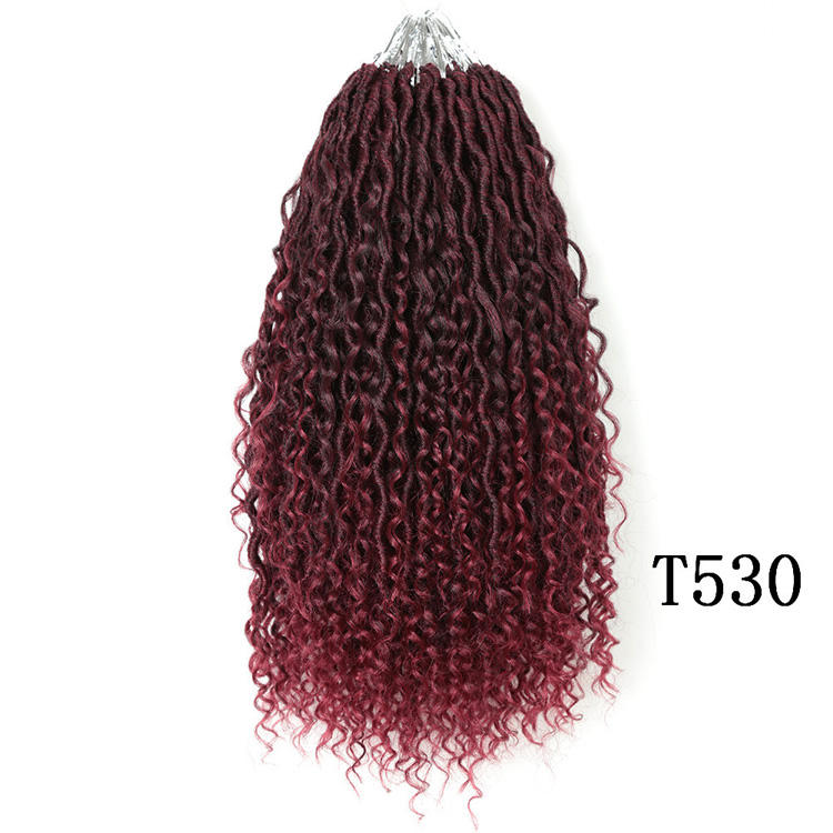 Cocktail Ombre Curly Faux Locs Crochet Hair Extensions