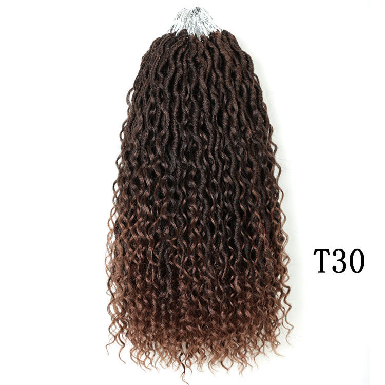 Cocktail Ombre Curly Faux Locs Crochet Hair Extensions
