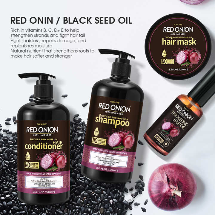 Suisuale Red Onion Anti-Hair Loss Shampoo & Conditioner Set of 4 pieces