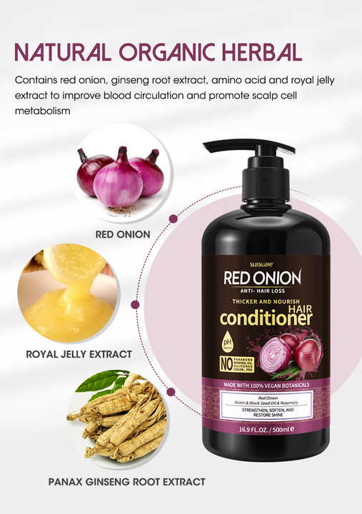 Suisuale Red Onion Anti-Hair Loss Shampoo & Conditioner Set of 4 pieces