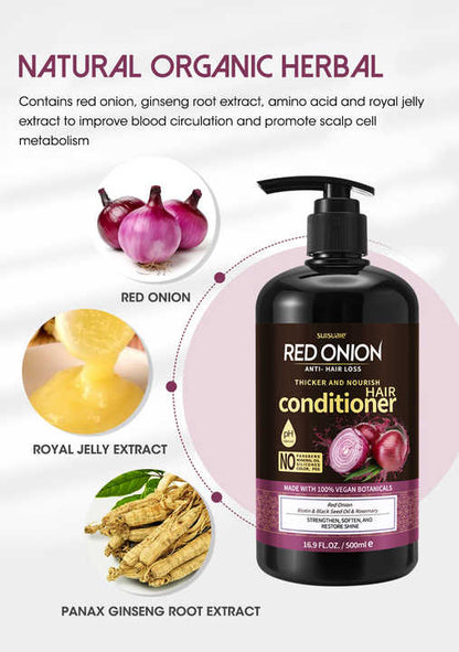 Suisuale Red Onion Anti-Hair Loss Shampoo & Conditioner Set of 4 pieces