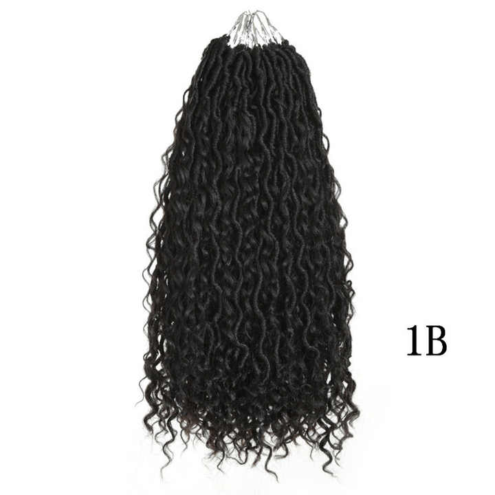 Cocktail Ombre Curly Faux Locs Crochet Hair Extensions