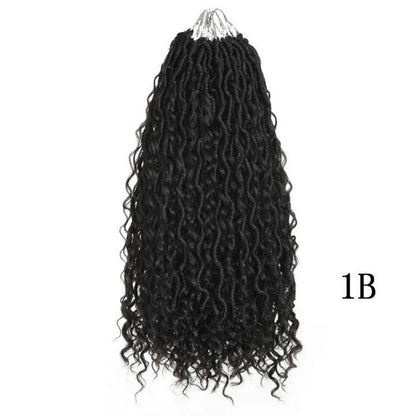 Cocktail Ombre Curly Faux Locs Crochet Hair Extensions