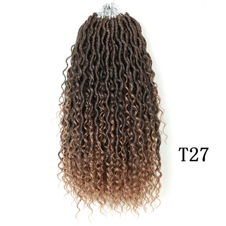 Cocktail Ombre Curly Faux Locs Crochet Hair Extensions