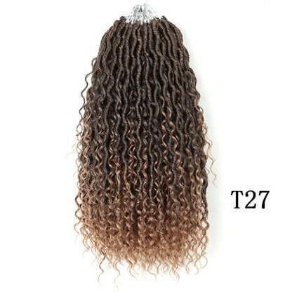 Cocktail Ombre Curly Faux Locs Crochet Hair Extensions