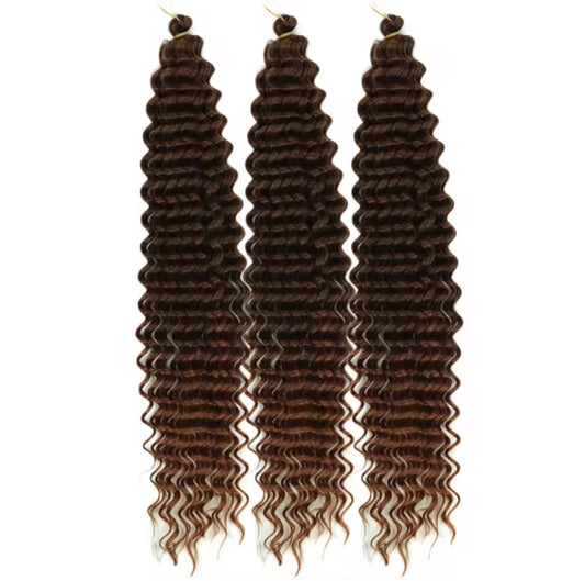 Ocean Wave Crochet Hair 22 Inch 1 Pack Ombre T30  Wave Crochet Hair Wavy Braiding Hair Curly Crochet Hair For Black Women