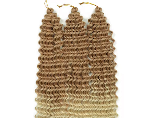 Ocean Wave Crochet Hair 22 Inch 1 Pack Ombre 27/613  Wave Crochet Hair Wavy Braiding Hair Curly Crochet Hair For Black Women